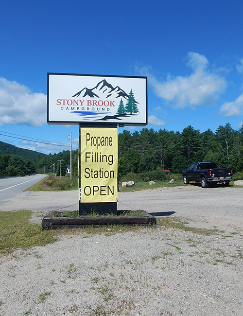 Propane filling station at Stonybrook Campground