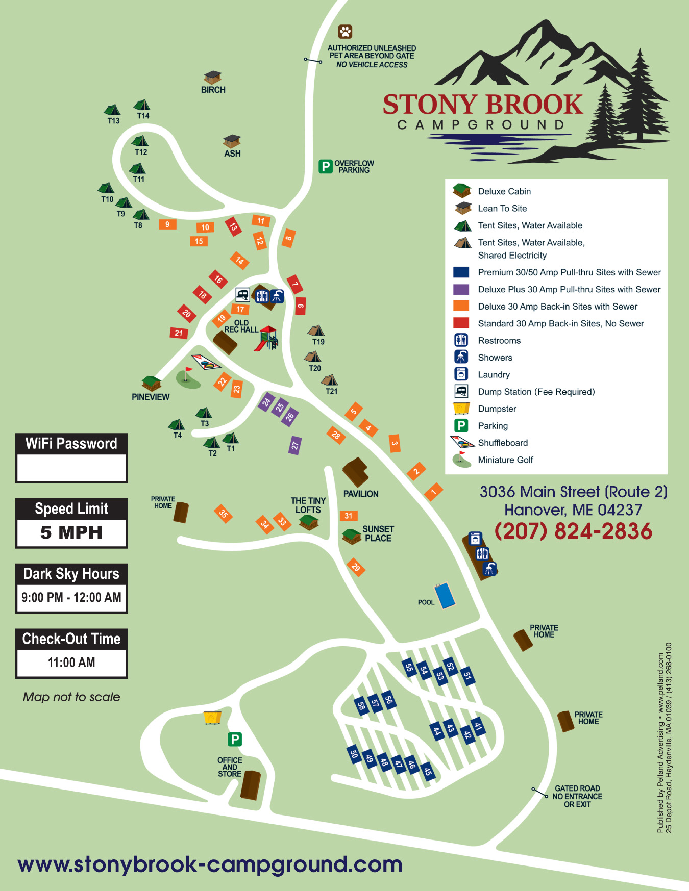 Stony Brook Campground Site Map