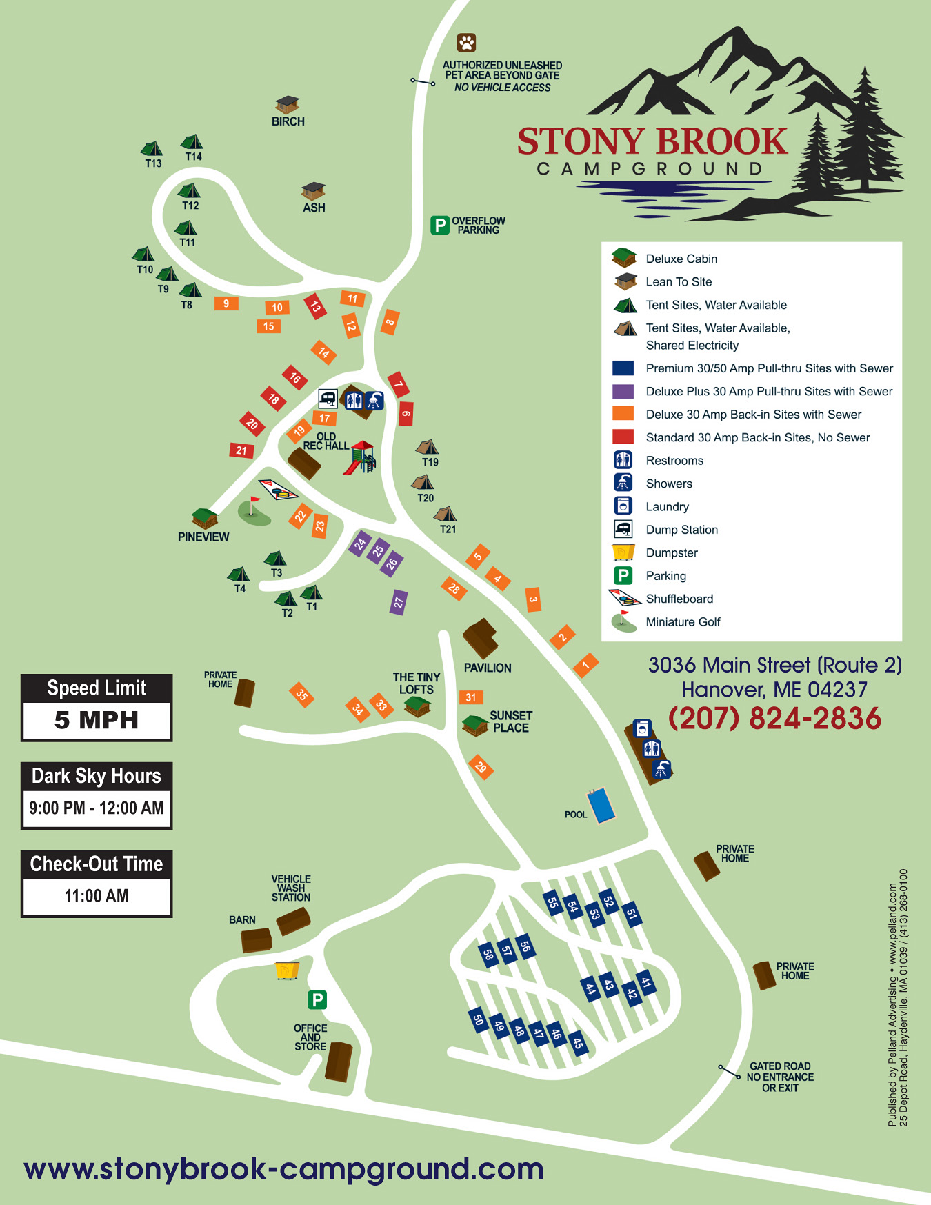 Stony Brook Campground Site Map